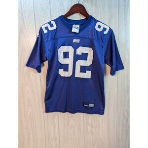 Adidas New York Giants Michael Strahan #92 Boys Blue Size 8 Jersey